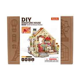 SUNLIT FARMHOUSE KITCHEN diy MINIATURE HOUSE rolife IN LEGNO robotime DH101 età 14+