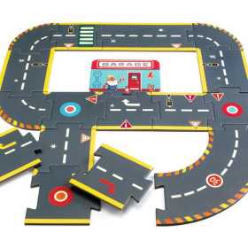 GIANT PUZZLE CIRCUIT circuito CRAZY MOTORS ad incastro DJECO DJ05498 età 3+