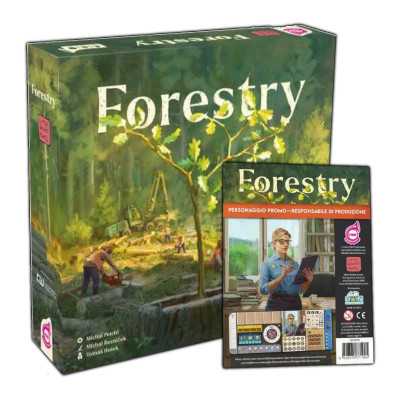 BUNDLE FORESTRY gioco da tavolo SCATOLA BASE + ESPANSIONE responsabile di produzione IN ITALIANO età 12+