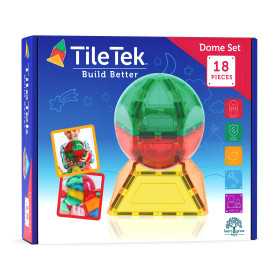 DOME SET costruzioni magnetiche TILETEK in plastica trasparente 18 PEZZI tridimensionale 3D KIT età 3+