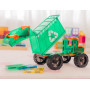 MEGA RECYCLING TRUCK costruzioni magnetiche TILETEK plastica trasparente 14 PEZZI tridimensionale TRANSPORT SET età 3+