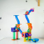 BALL RUN SET costruzioni magnetiche TILETEK plastica trasparente 95 PEZZI tridimensionale KIT 3D età 3+