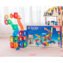 BALL RUN SET costruzioni magnetiche TILETEK plastica trasparente 95 PEZZI tridimensionale KIT 3D età 3+