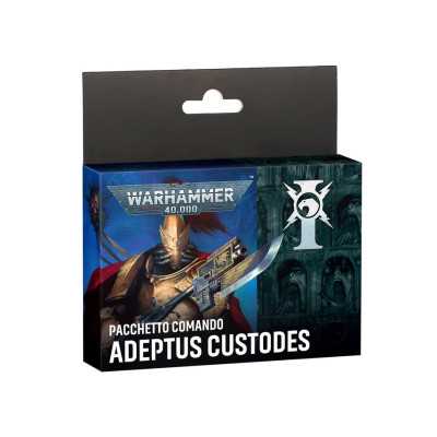 PACCHETTO COMANDO set di carte e indicatori ADEPTUS CUSTODES warhammer 40k IN ITALIANO età 12+