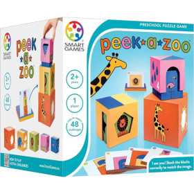 PEEK A ZOO gioco di logica EDUCATIVO con 48 sfide SMART GAMES solitario PRESCOLARE età 2+