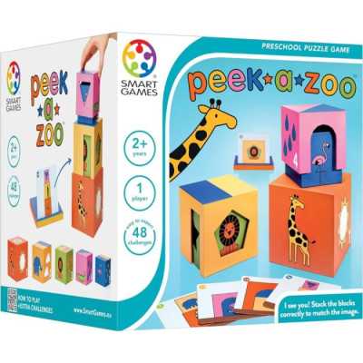 PEEK A ZOO gioco di logica EDUCATIVO con 48 sfide SMART GAMES solitario PRESCOLARE età 2+