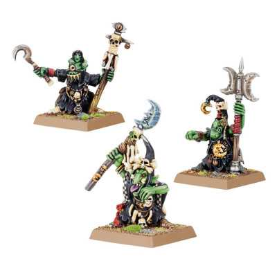 NIGHT GOBLIN SHAMANS set di 3 miniature ORC & GOBLIN TRIBES warhammer THE OLD WORLD età 12+