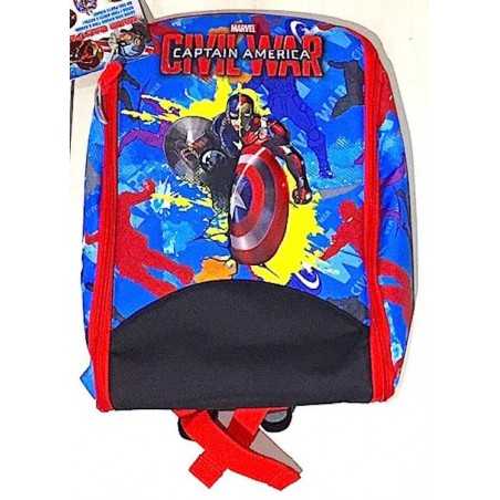 Game Backpack ZAINO GIOCO borsa apribile CIVIL WAR Marvel CAPITAIN AMERICA capitan BERSAGLIO scudo PALLINE freccette