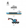 NAVE CONTAINER CON GRU freight ship and crane BRIO ferrovia TRENO trenino 33534 BOAT età 3+