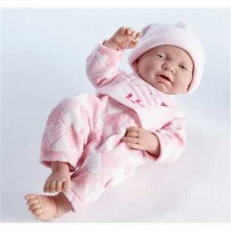 BAMBOLA bebè NEONATO pigiama ROSA a cuori BERENGUER BOUTIQUE bambolotto PUPAZZO età 2+