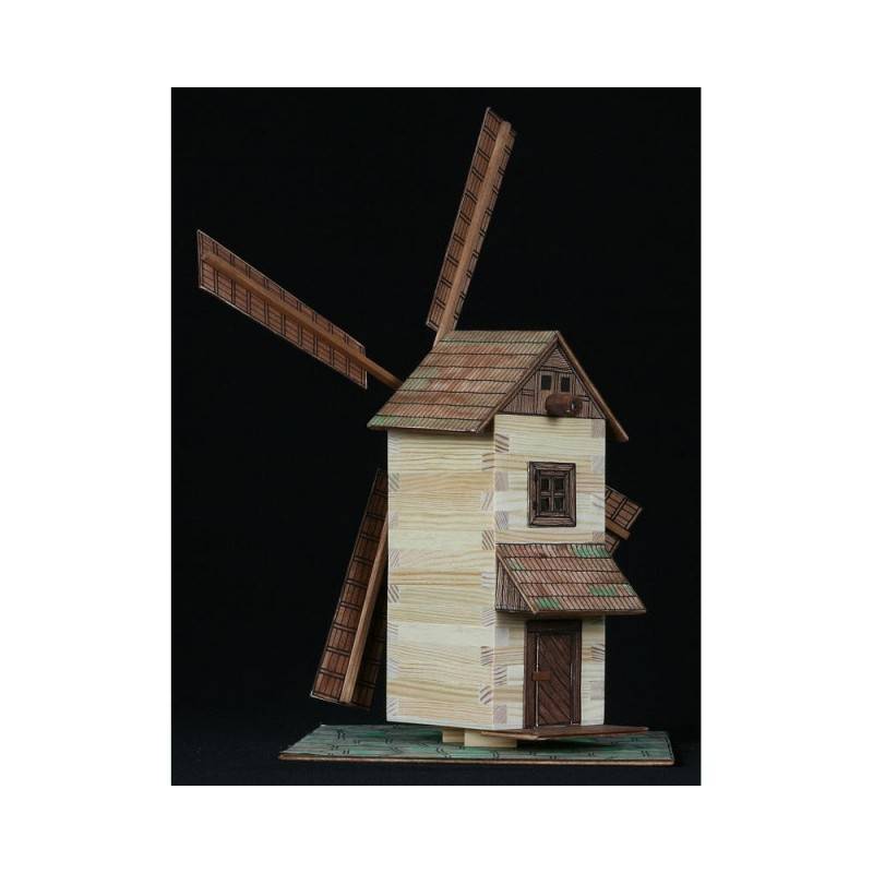 Quay Woodcraft Kit Costruzione Mulino A Vento In Legno FSC, 35x23x19 Cm, Modello Da Assemblare