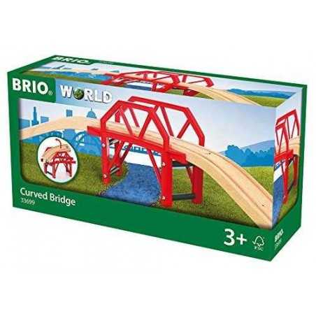PONTE CON CURVA treni in legno Brio 33699 con rampe bridge ferrovia