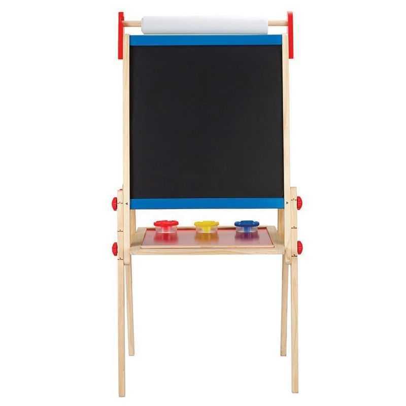 Lavagna Doppia Faccia 3 In 1 Per Bambini - Con Cavalletto, Pennarelli, Gessi E Magnet, Verticale/Orizzontale, 115x42x39 Cm