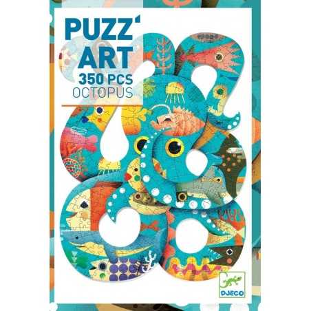 Puzzle PUZZ'ART gioco OCTOPUS 350 pezzi POLIPO Djeco DJ06751 cartone SAGOMATO età 7+