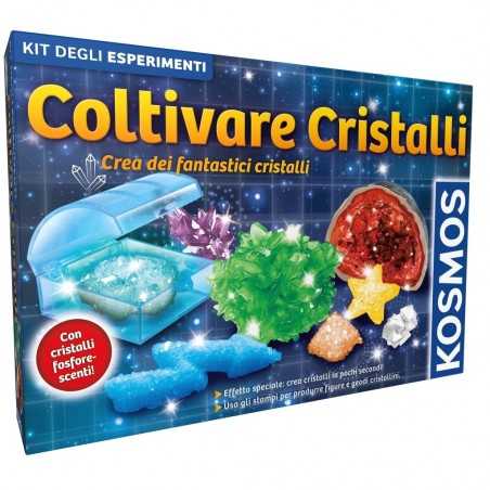 COLTIVARE CRISTALLI kit degli esperimenti KOSMOS scientifici SET in italiano FOSFORESCENTI età 10+
