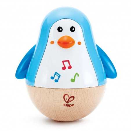 GIROSCOPIO MUSICALE PINGUINO penguin musical wobber HAPE gioco MUSICA bebè E0331 da 6 mesi +