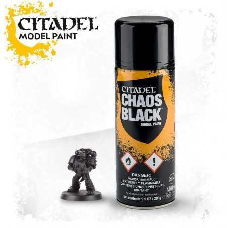 CHAOS BLACK SPRAY nero Citadel model paint base per miniature Games Workshop
