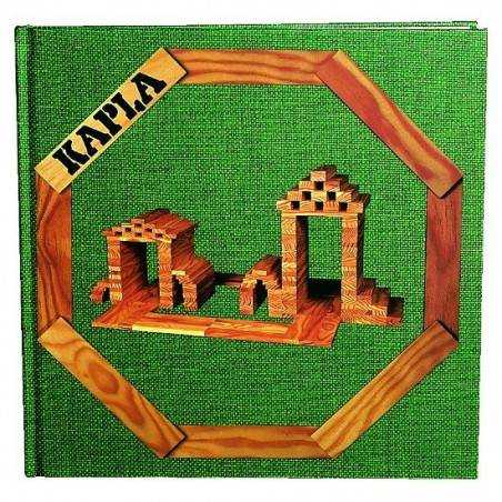 KAPLA box 280 pz. naturali e libro spunti creativi costruzioni in legno