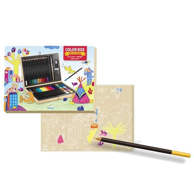 JYPS Set Da Pittura Per Bambini 73 Pezzi Axolotl - Valigetta Artistica Con Libro Da Colorare, Matite, Pennarelli, Pastelli E Adesivi - Regalo Per Bambine 3-7 Anni