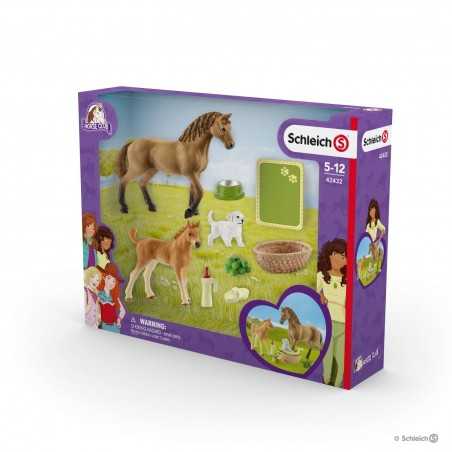 KIT CURA DEI CUCCIOLI cavalli SCHLEICH set gioco HORSE CLUB 42432 miniature in r 