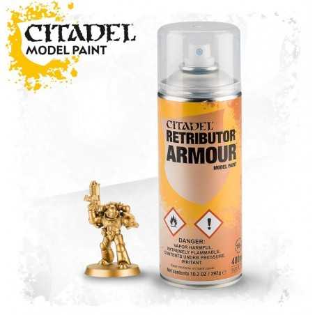 RETRIBUTOR ARMOUR SPRAY oro Gold Citadel model paint base per miniature Games Workshop