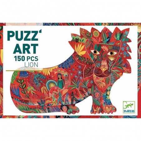 PUZZ'ART lion LEONE in cartone 150 PEZZI Djeco DJ07654 sagomato PUZZLE età 6+