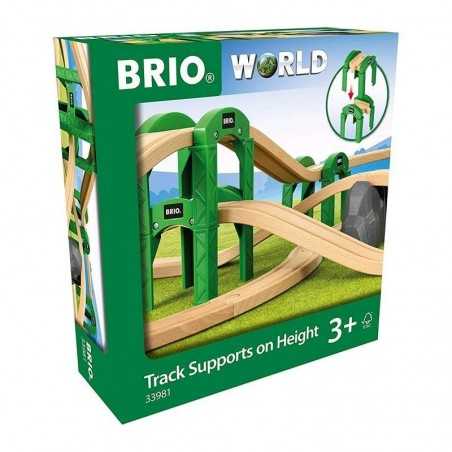 SUPPORTI PONTE RIALZATO in legno TRACK SUPPORTS ON HEIGHT set TRENO trenini BRIO 22 pezzi 33981 età 3+