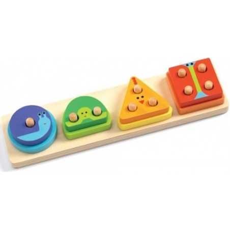 1 2 3 4 BASIC gioco in legno INCASTRI a livelli DJECO progressivo DJ06203 età 18 mesi+