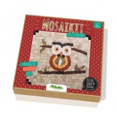 MOSAIKIT XL extra large MOSAICO vero 20X20CM kit artistico GUFO owl CREATIVAMENTE età 6+ Creativamente - 1
