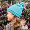 CUFFIA imparare a fare la maglia CAPPELLO cappellino SET kit artistico AZZURRO età 8+ APUNT - 2