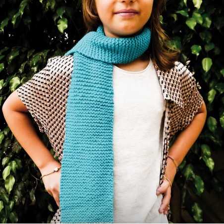 SCIARPA SET imparare a fare la maglia SCARF kit artistico AZZURRO knit APUNT bcn DIY età 8+ APUNT - 1