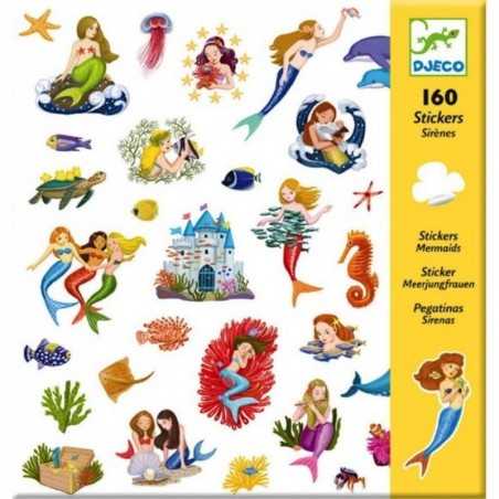 160 ADESIVI stickers LE SIRENE mermaids DJECO DJ08885 autocollanti SAGOMATI età 4+ Djeco - 1