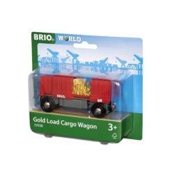 VAGONE MERCI CARICO D'ORO treni in legno BRIO trenino 33938 gold load cargo wagon WORLD età 3+ BRIO - 1