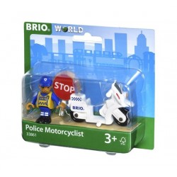 POLIZIOTTO MOTOCICLISTA treni in legno BRIO trenino 33861 police motorcyclist WORLD moto POLIZIA età 3+ BRIO - 1