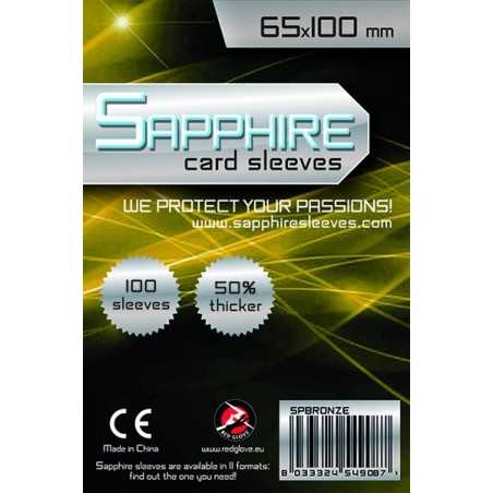 100 BUSTINE PROTETTIVE Sapphire BRONZE card sleeves 65 x 100 mm RED GLOVE 50% più spesse TRASPARENTI Red Glove - 1