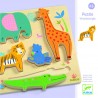PUZZLE WOODYJUNGLE animali DJECO kit artistico DJ01052 in legno INCASTRI età 12 mesi + Djeco - 1