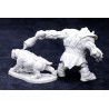 BONES IV 4 HILL GIANT HUNTSMAN with DIRE LION Reaper miniature in plastica Kickstarter limited edition Reaper Miniatures - 2