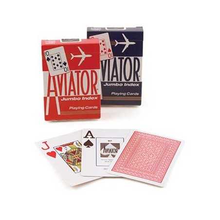 AVIATOR 2 mazzi DA GIOCO playing cards JUMBO INDEX poker CLASSICO ramino 52 + 52 CARTE standard size 917 Raven Distribution - 1