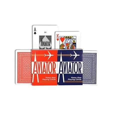 AVIATOR 2 mazzi DA GIOCO playing cards CLASSICO ramino 52 + 52 CARTE poker size 914 Raven Distribution - 1