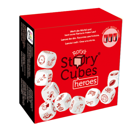 STORY CUBES eroi HEROES rory's ROSSO gioco di narrazione RACCONTA FAVOLE canta storie 9 DADI età 6+ Creativamente - 1