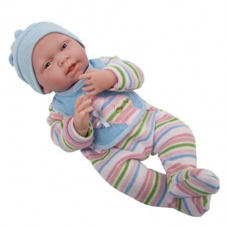 BEBE' neonato BIMBO con tutina a righe NEWBORN pupazzo BERENGUER boutique REALISTICO età 2+ BERENGUER BOUTIQUE - 1