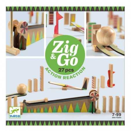 ZIG & GO azione reazione 27 PEZZI giochi IN LEGNO domino DJECO costruzione DJ05641 età 7+ Djeco - 1