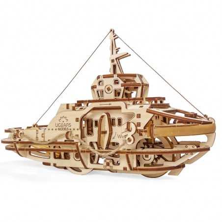 RIMORCHIATORE tugboat NAVE IN LEGNO da montare UGEARS barca 169 PEZZI  modellismo PUZZLE 3D età 14+
