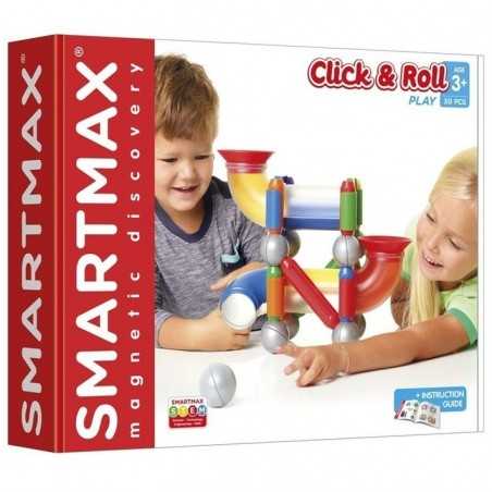 CLICK AND ROLL gioco magnetico SMARTMAX play COSTRUZIONI in plastica 30 PEZZI extra large 3D età 3+ smartmax - 1
