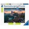 PUZZLE ravensburger TRAMONTO IN MONTAGNA 16 nature edition 1000 PEZZI 70 x 50 cm Ravensburger - 1