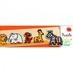 PUZZLE SAVA'N'CO in legno AD INCASTRO pomelli grandi DJECO animali della fattoria DJ01111 età 1+ Djeco - 1