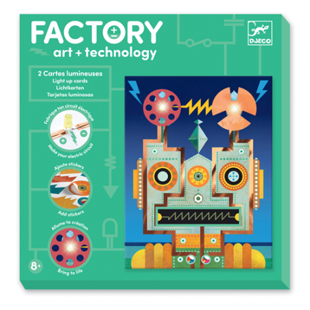 ROBOTS luminosi FACTORY art + technology DJECO kit artistico DJ09313 età 8+