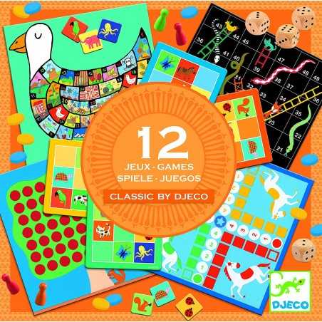 12 CLASSIC GAMES assortiti DJECO cofanetto di GIOCHI CLASSICI per i più piccoli DJ05218 età 4+