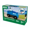 LOCOMOTIVA BLU cargo battery engine A BATTERIA trenini BRIO world 33130 in legno e plastica 3+