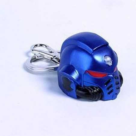 PORTACHIAVI Warhammer 40k Keyring Space Marine Ultramarines Helmet blue metal